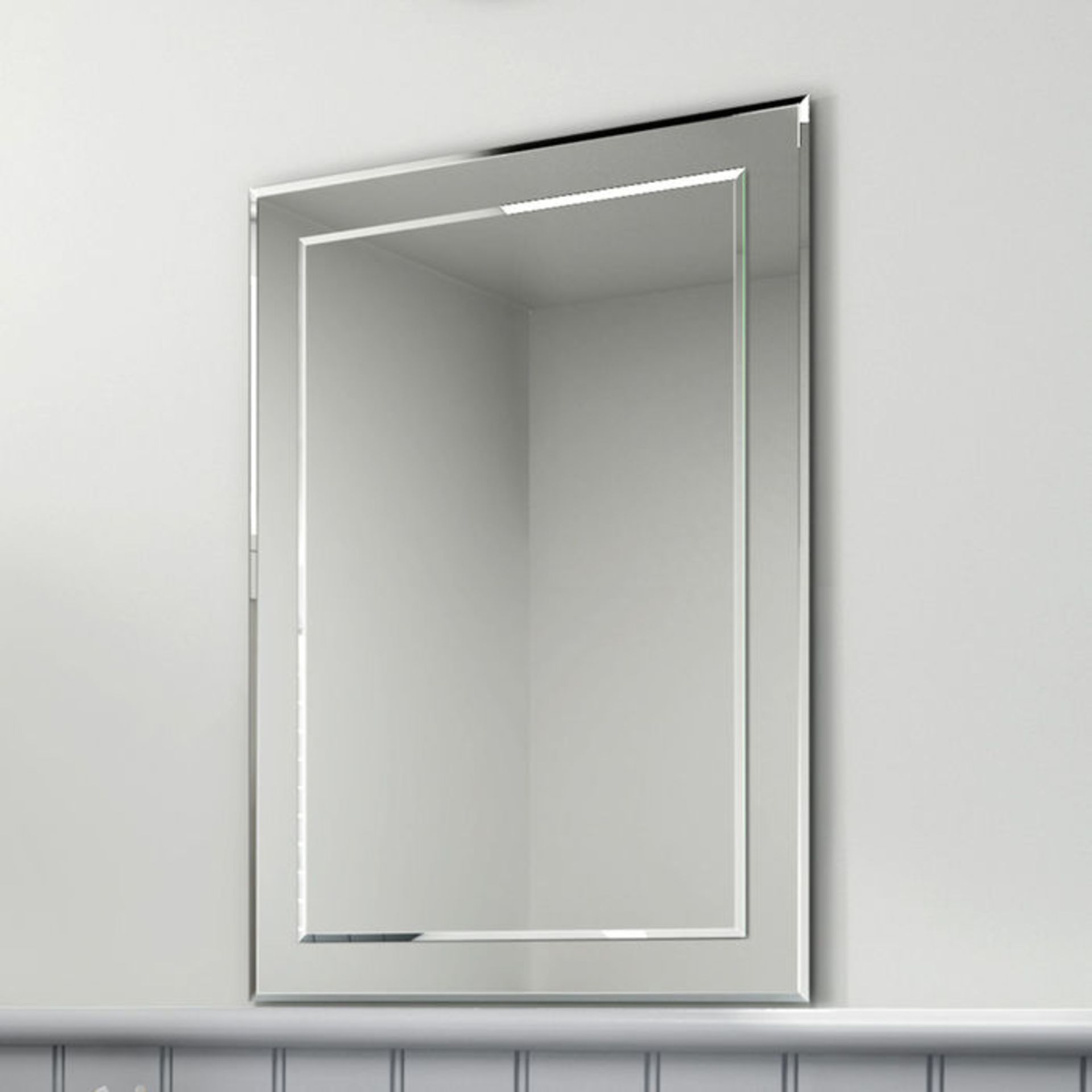 (O128) 500x700mm Bevel Mirror. RRP £69.99. Smooth beveled edge for additional safety and style