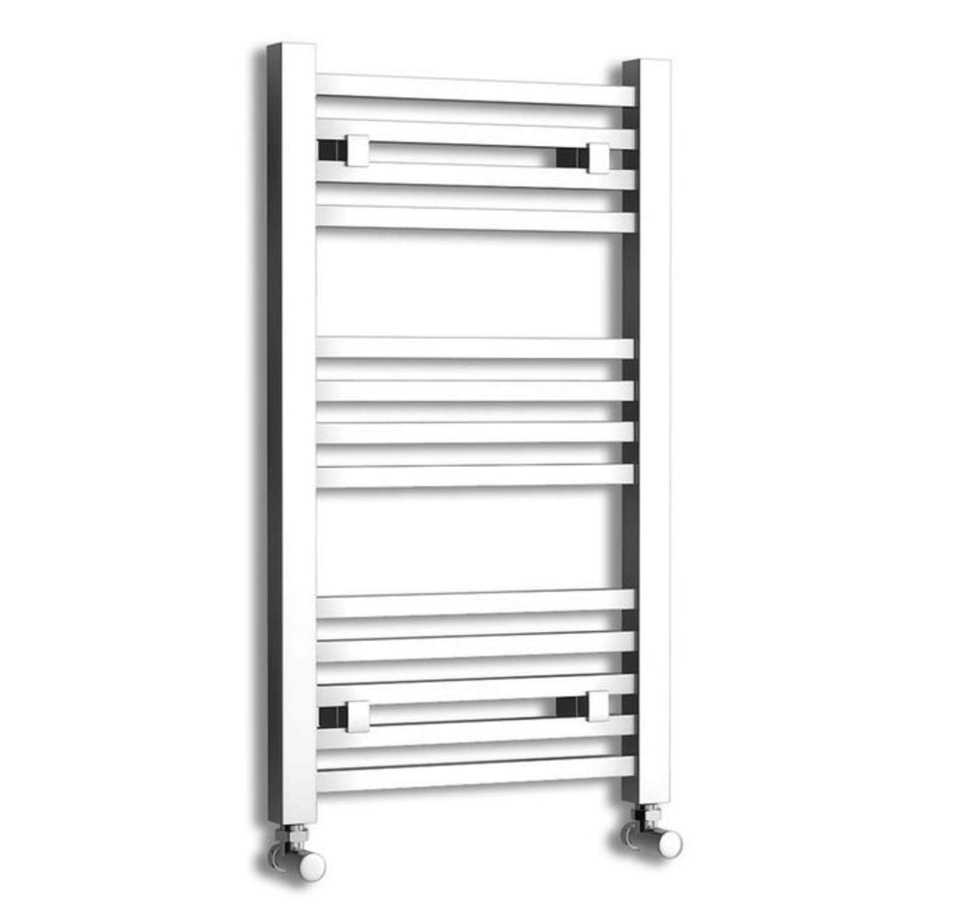 (O35) 800x450mm Chrome Square Rail Ladder Towel Radiator. Made from low carbon steel with a high - Image 3 of 4