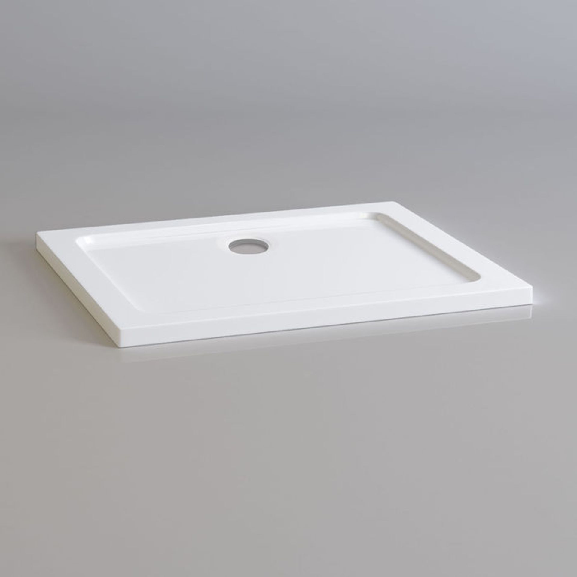 (O79) 900x760mm Rectangular Ultra Slim Stone Shower Tray. Low profile ultra slim design Gel coated