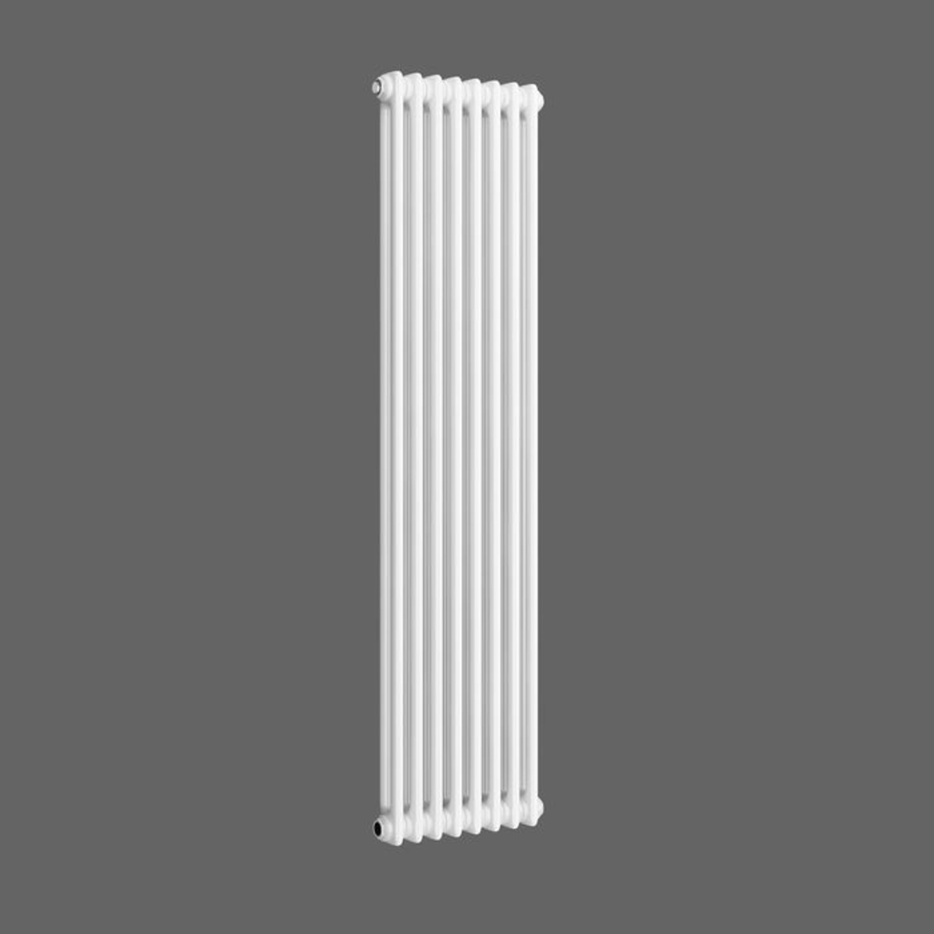 (Z91) 1500x380mm White Double Panel Vertical Colosseum Traditional Radiator. MRRP £499.99. Low - Image 5 of 5