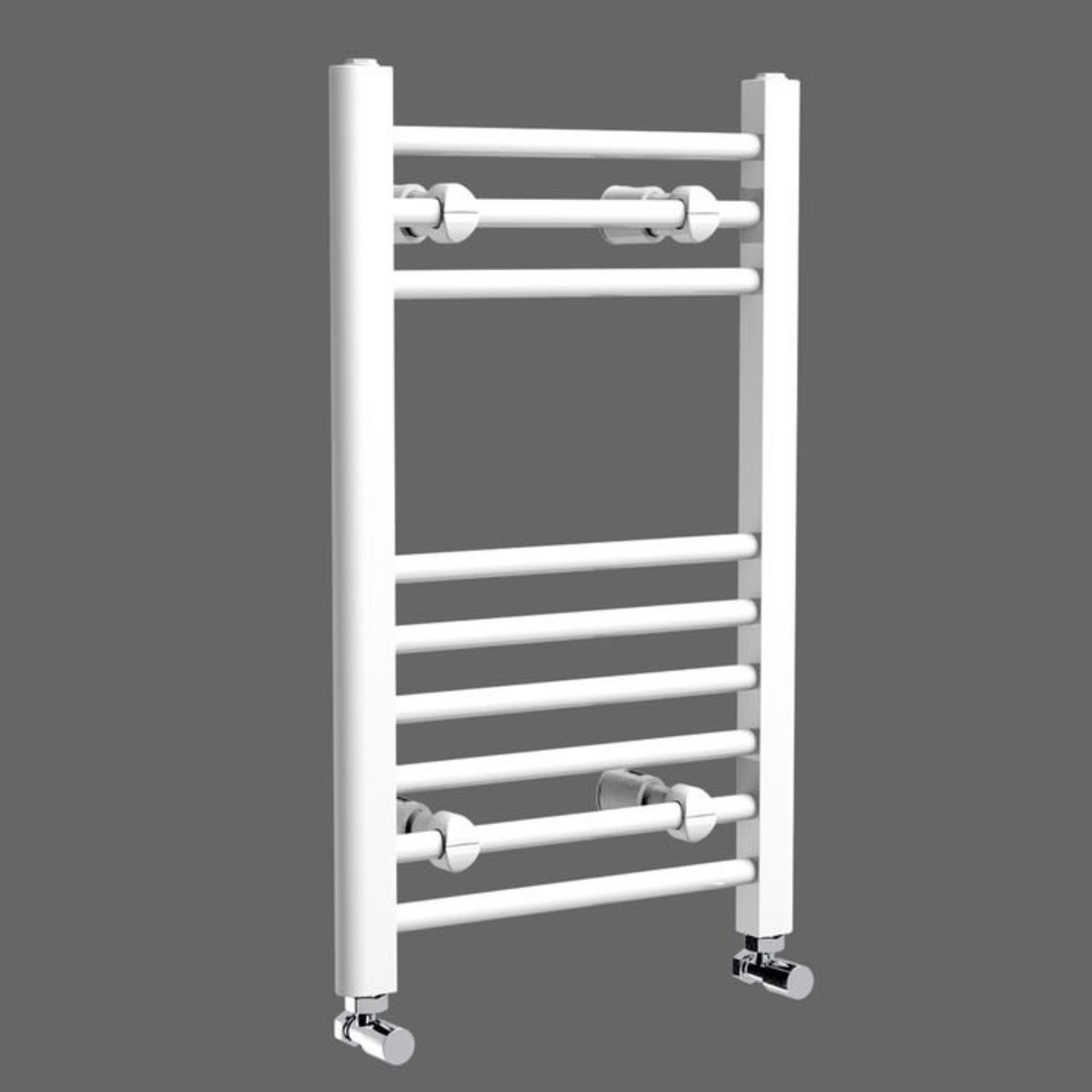 (Z174) 650x400mm White Straight Rail Ladder Towel Radiator. Low carbon steel, high quality white - Image 3 of 4