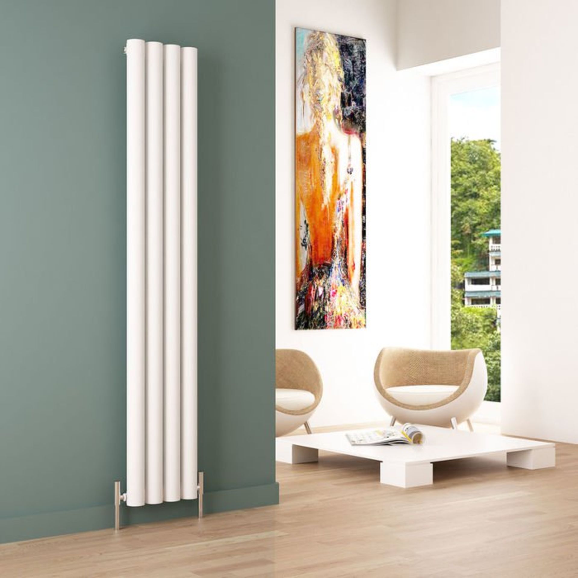 (Z53) 1800x310mm Aluminium White Vertical Radiator. MRRP £259.99. Made from Aluminium Up to a 20%