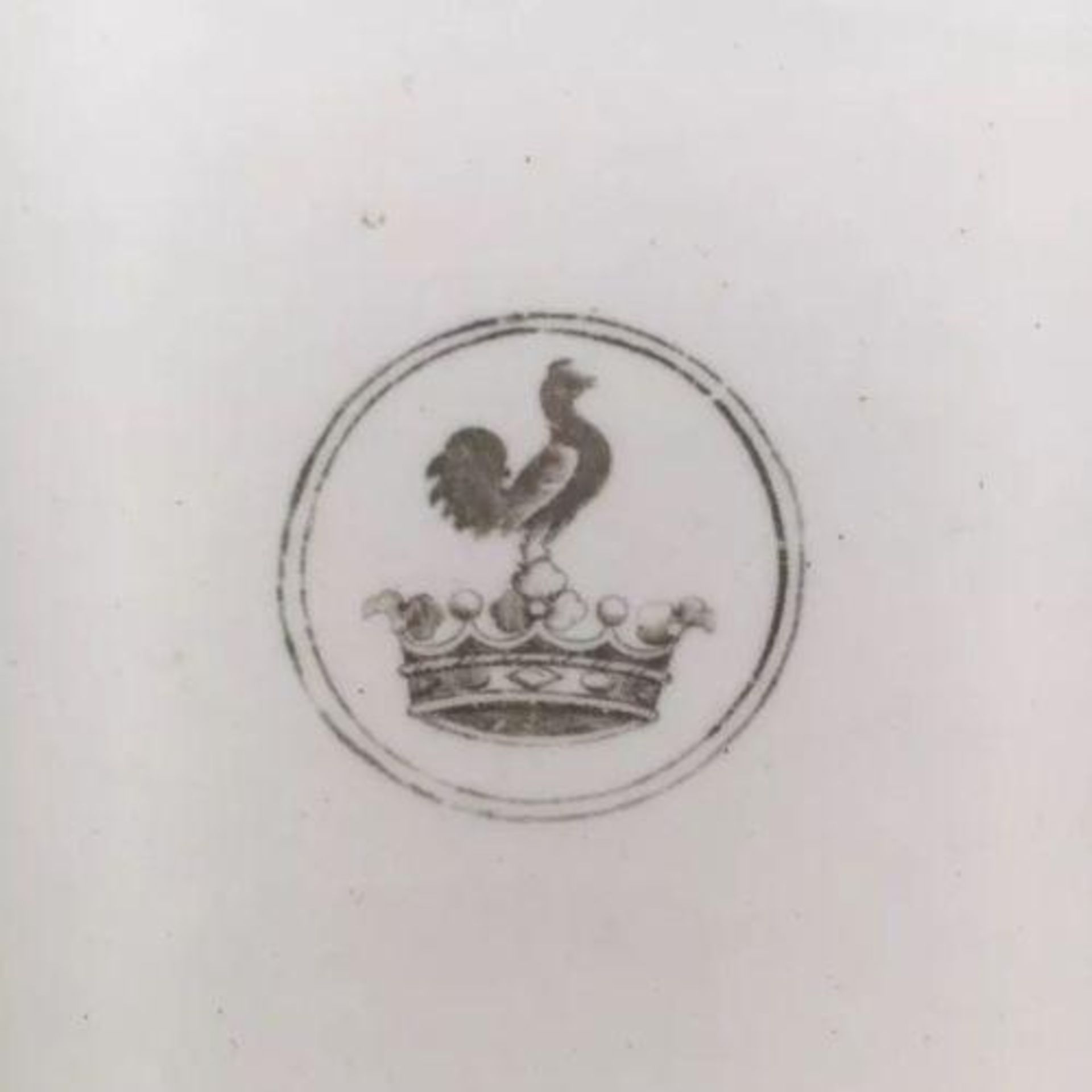 Rare Antique Minton Plate 1872 Armorial Crest Rooster atop Crown - Bild 3 aus 3
