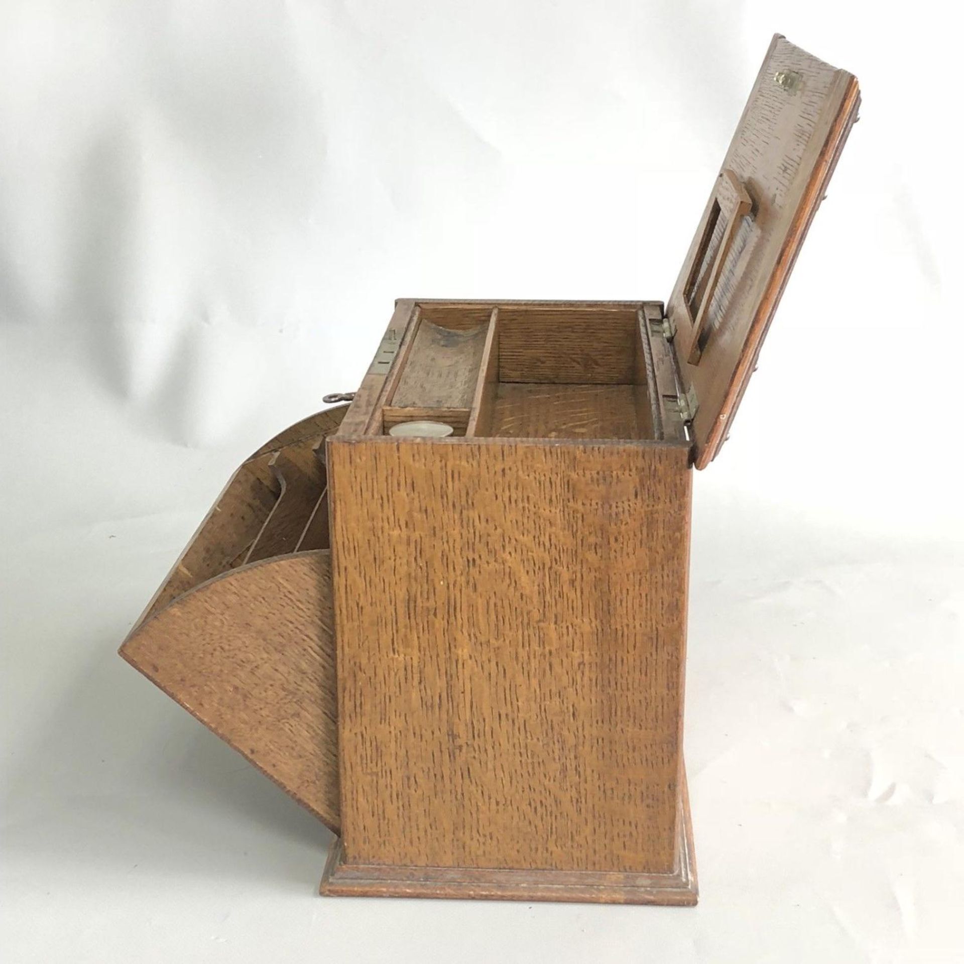 Oak Desk Stationery Cabinet English Antique Victorian Correspondence Writing Box - Image 7 of 10