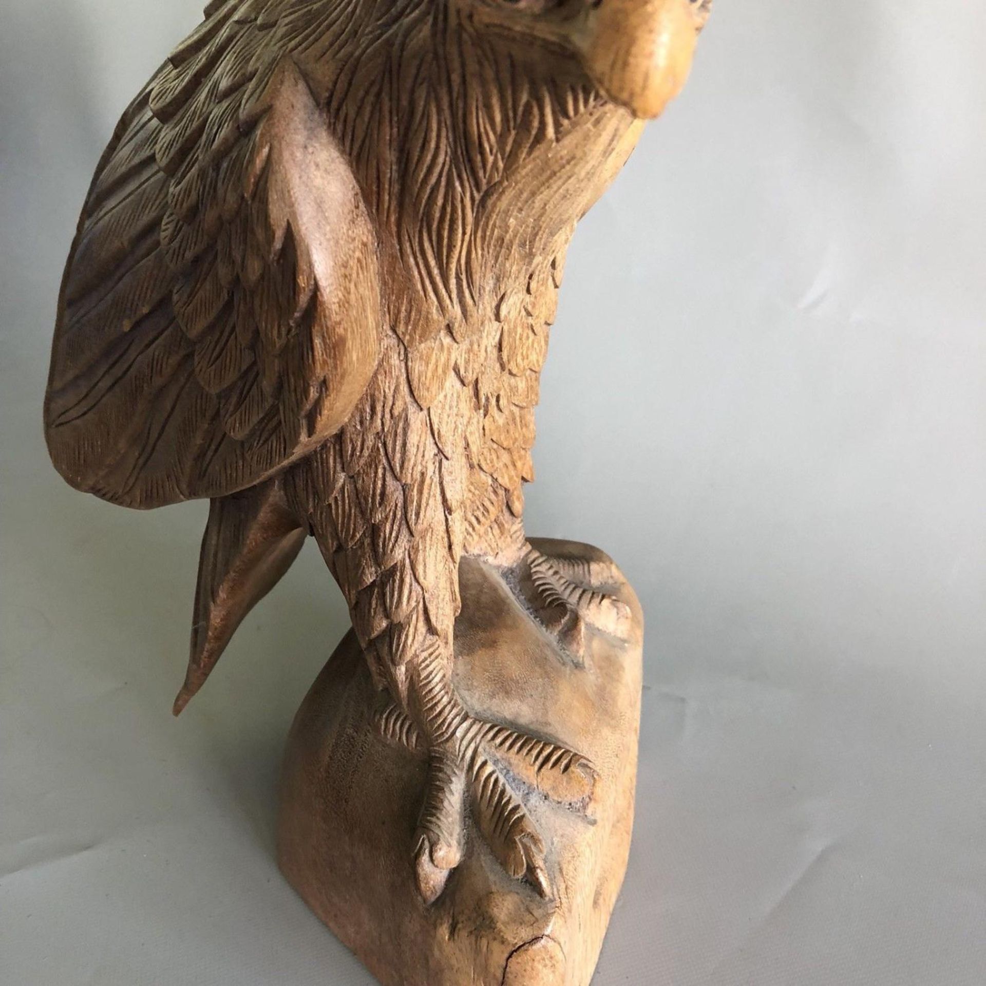 Beautiful large carved wood/wooden figure of a Golden Eagle - 38cm (15 inches) - Image 8 of 9