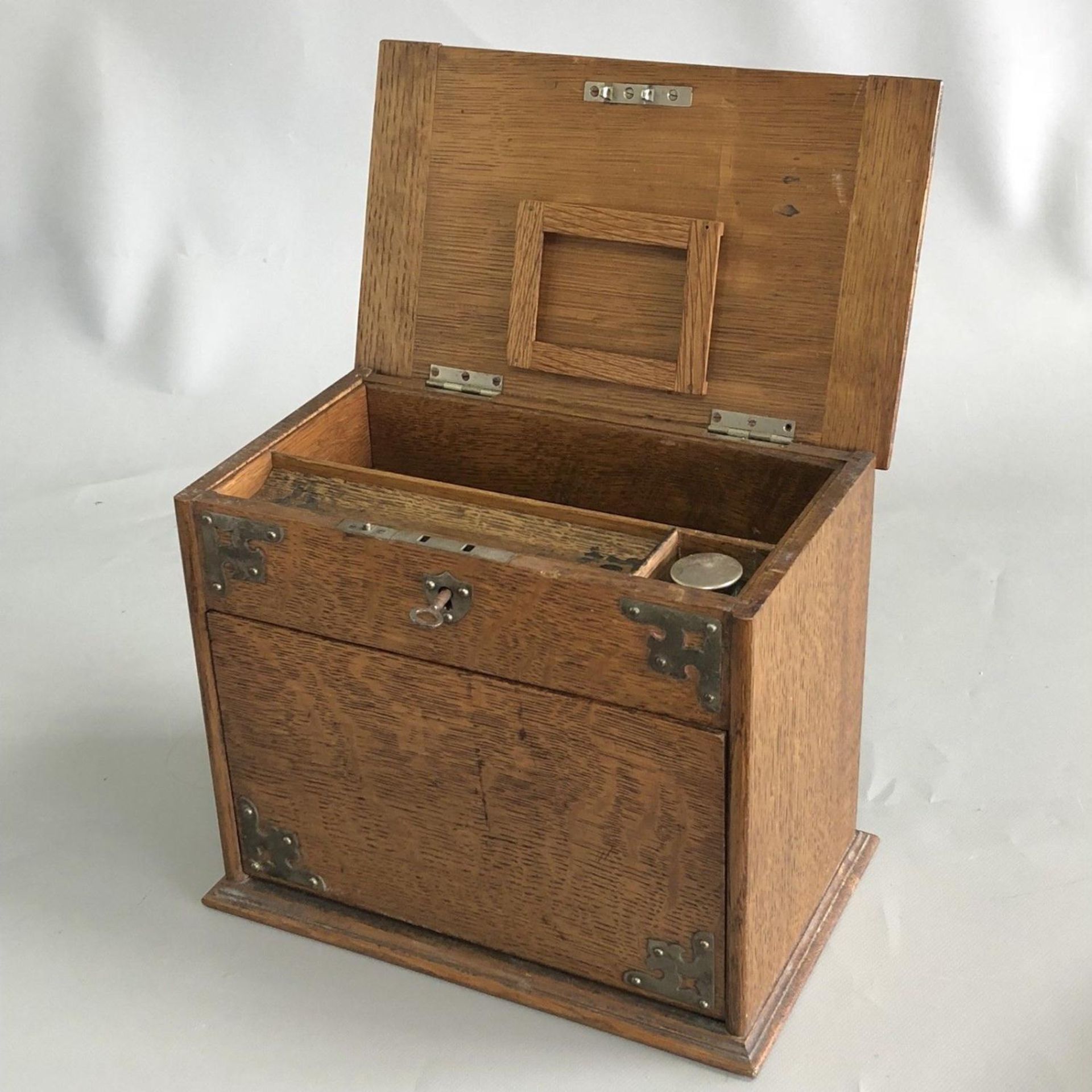 Oak Desk Stationery Cabinet English Antique Victorian Correspondence Writing Box - Image 3 of 10