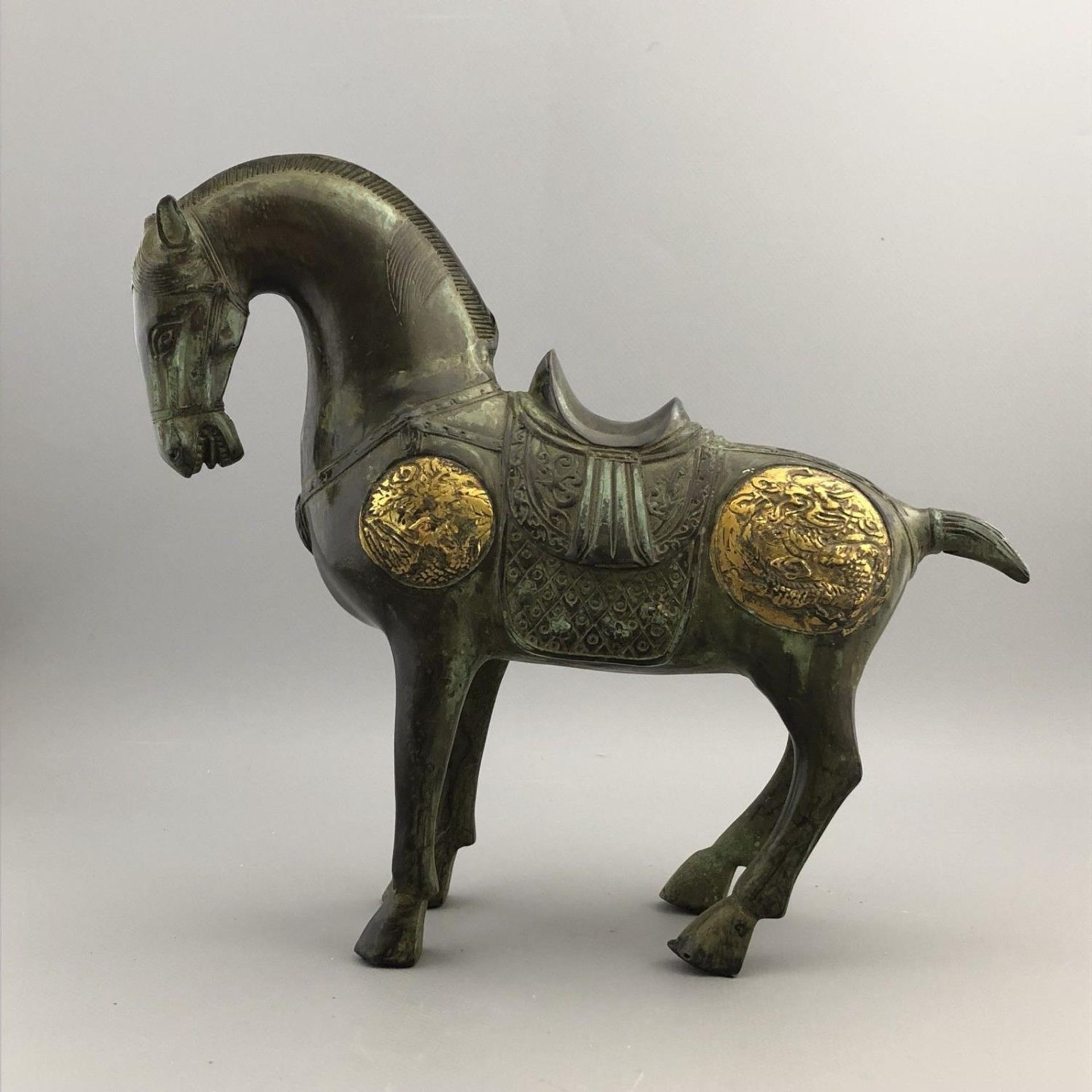 Chinese Gilded Bronze Tang Style Horse - Image 4 of 7