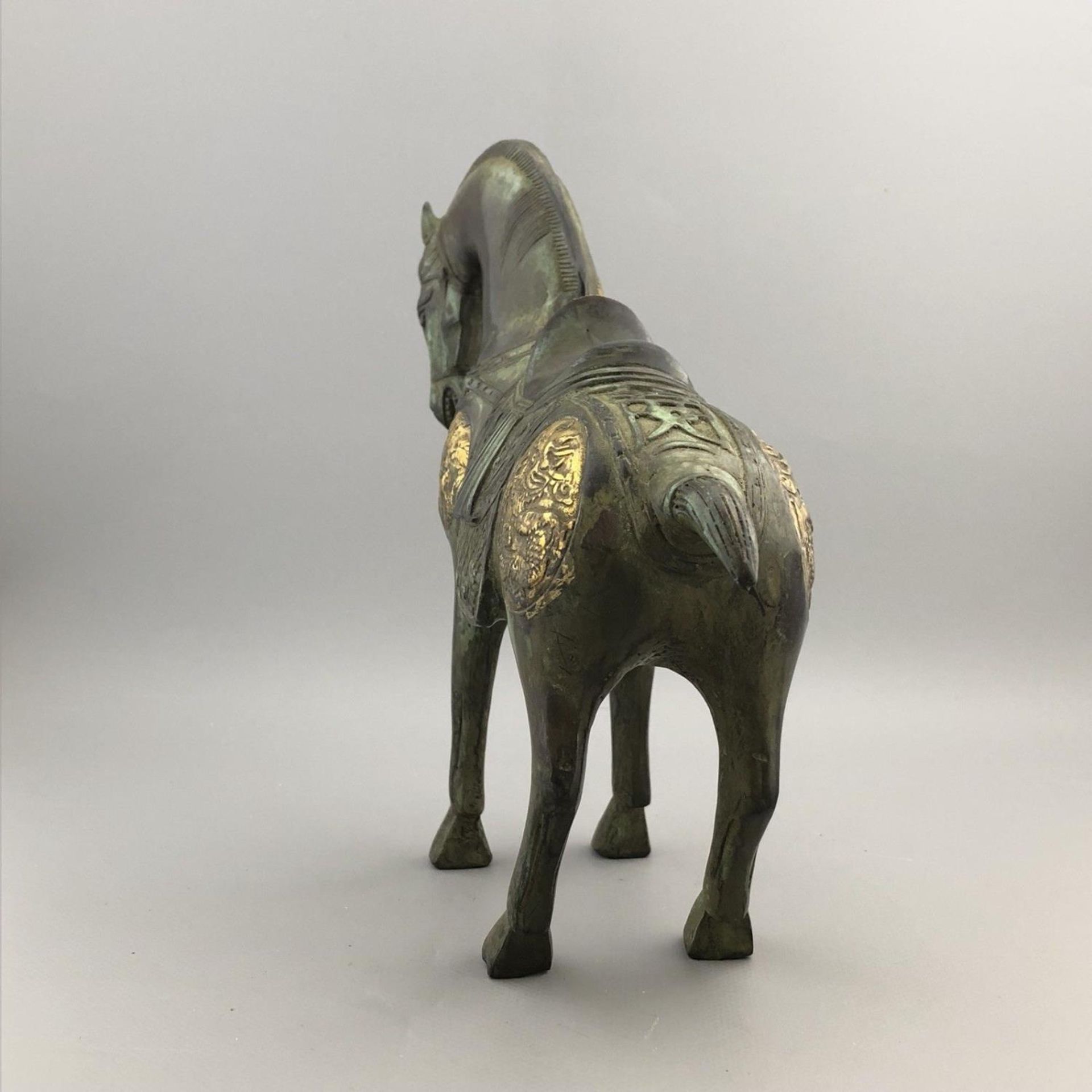 Chinese Gilded Bronze Tang Style Horse - Image 3 of 7