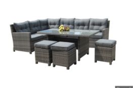 Grace Corner Dining Set in a Multi Grey all Weather Rattan