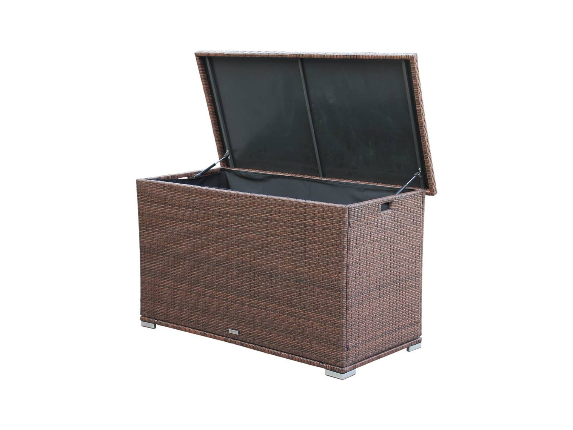 Outdoor Rattan Garden Storage Box in Chocolate Mix