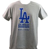 Brand New Men's Official Athletic LA Dodgers Crew Neck Medium Short Sleeve T-Shirt in Grey RRP £40