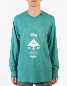 Brand New Men's LRG The Equipment For Lifes Journey Small Long T-Shirt Top in Green RRP £29.99