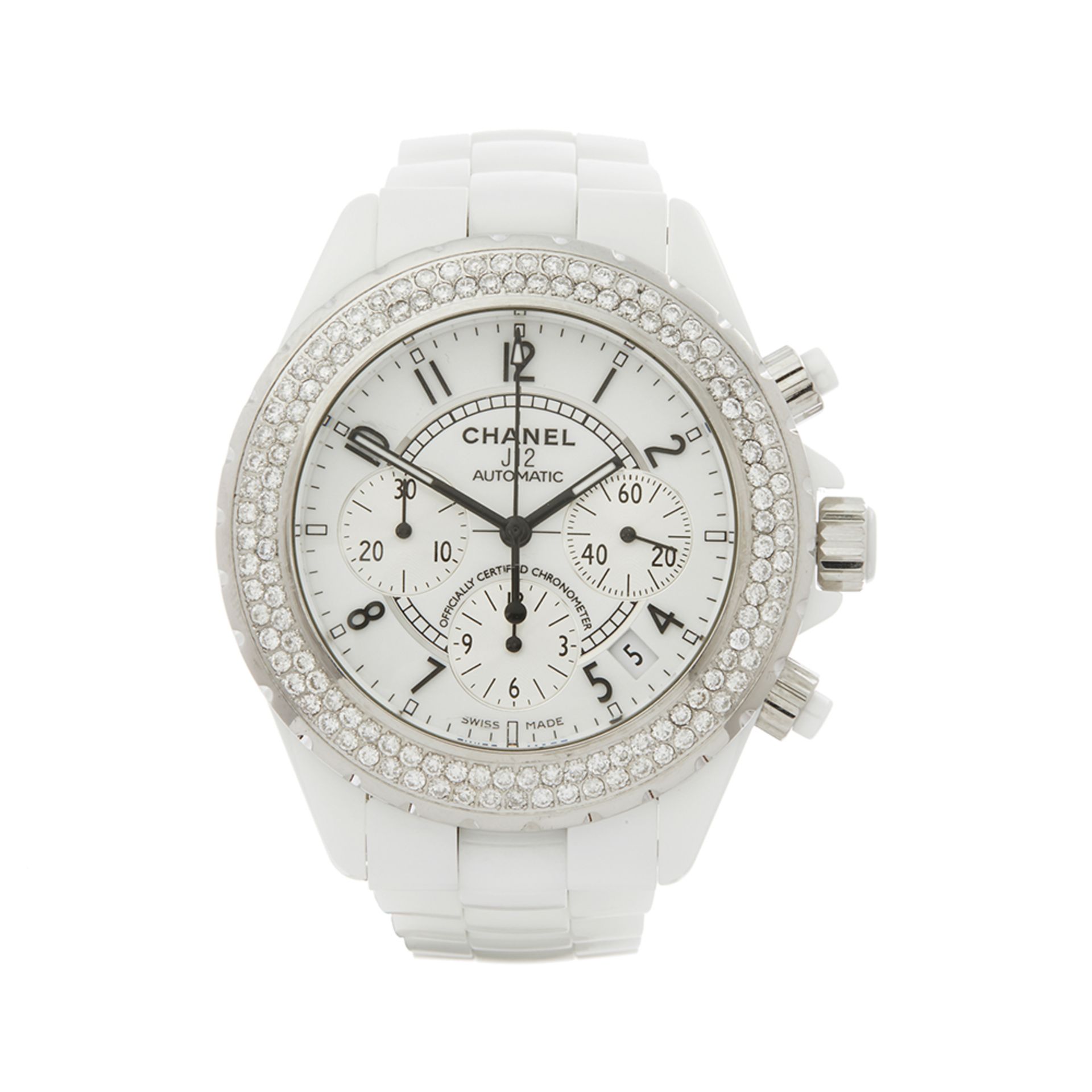 Chanel J12 Diamond Chronograph White Ceramic - H1007 - Image 2 of 8