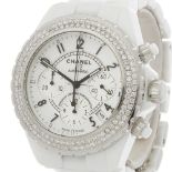 Chanel J12 Diamond Chronograph White Ceramic - H1007