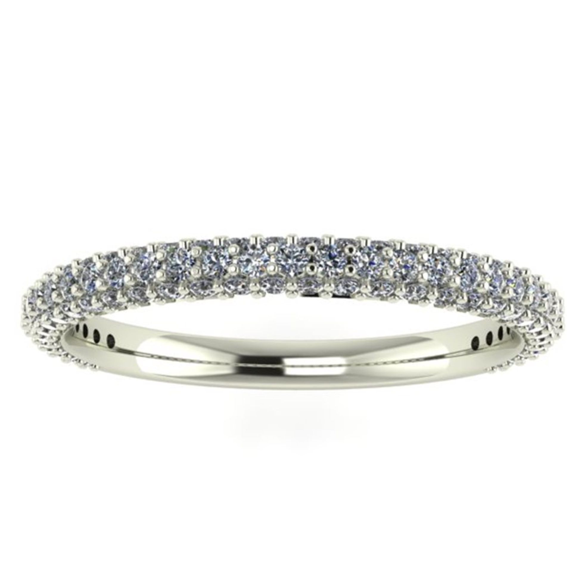 14 K / 585 White Gold 3 Row Half Eternity Diamond Ring - Image 2 of 4