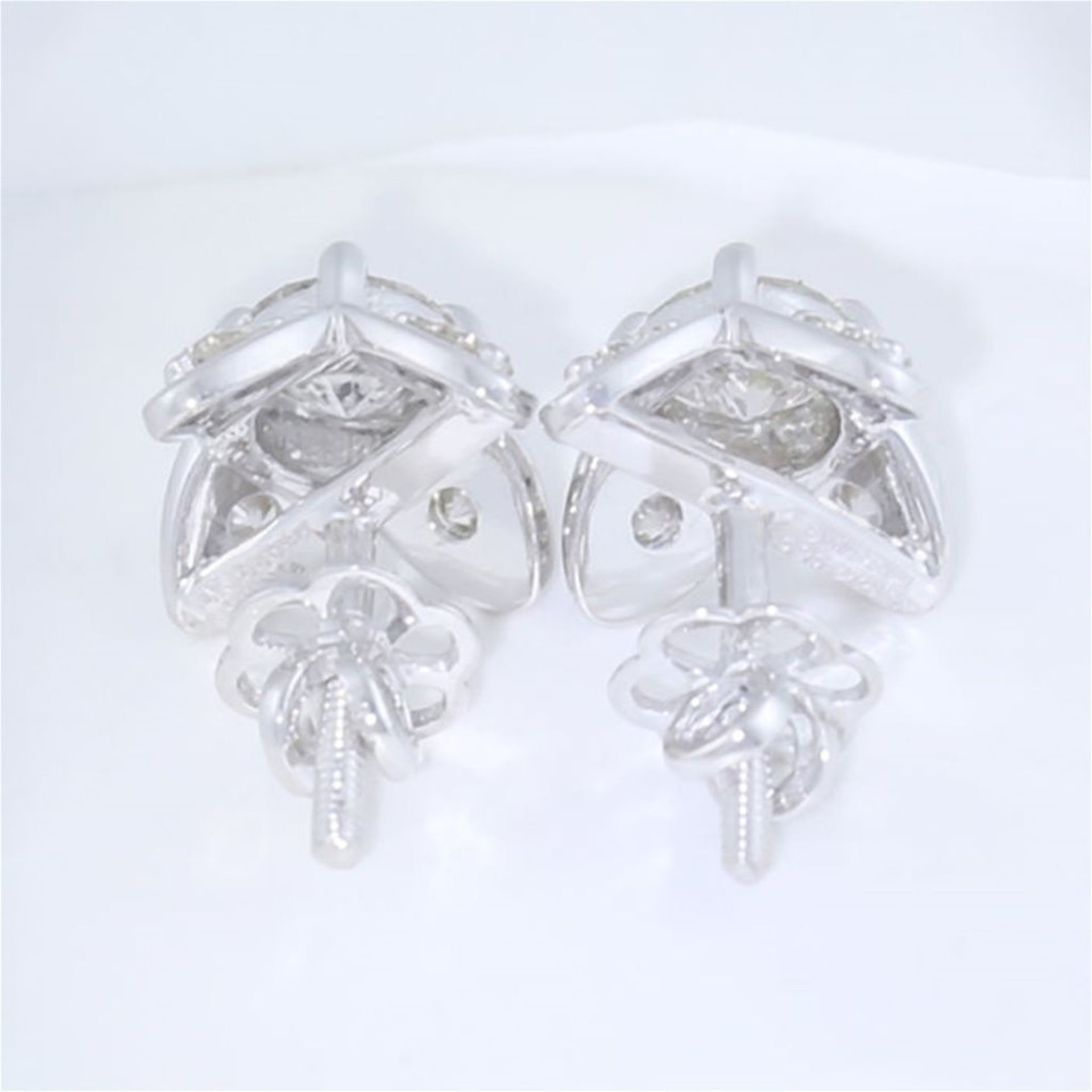 14 K / 585 Very Exclusive White Gold Solitaire Diamond Earrings - Image 3 of 4