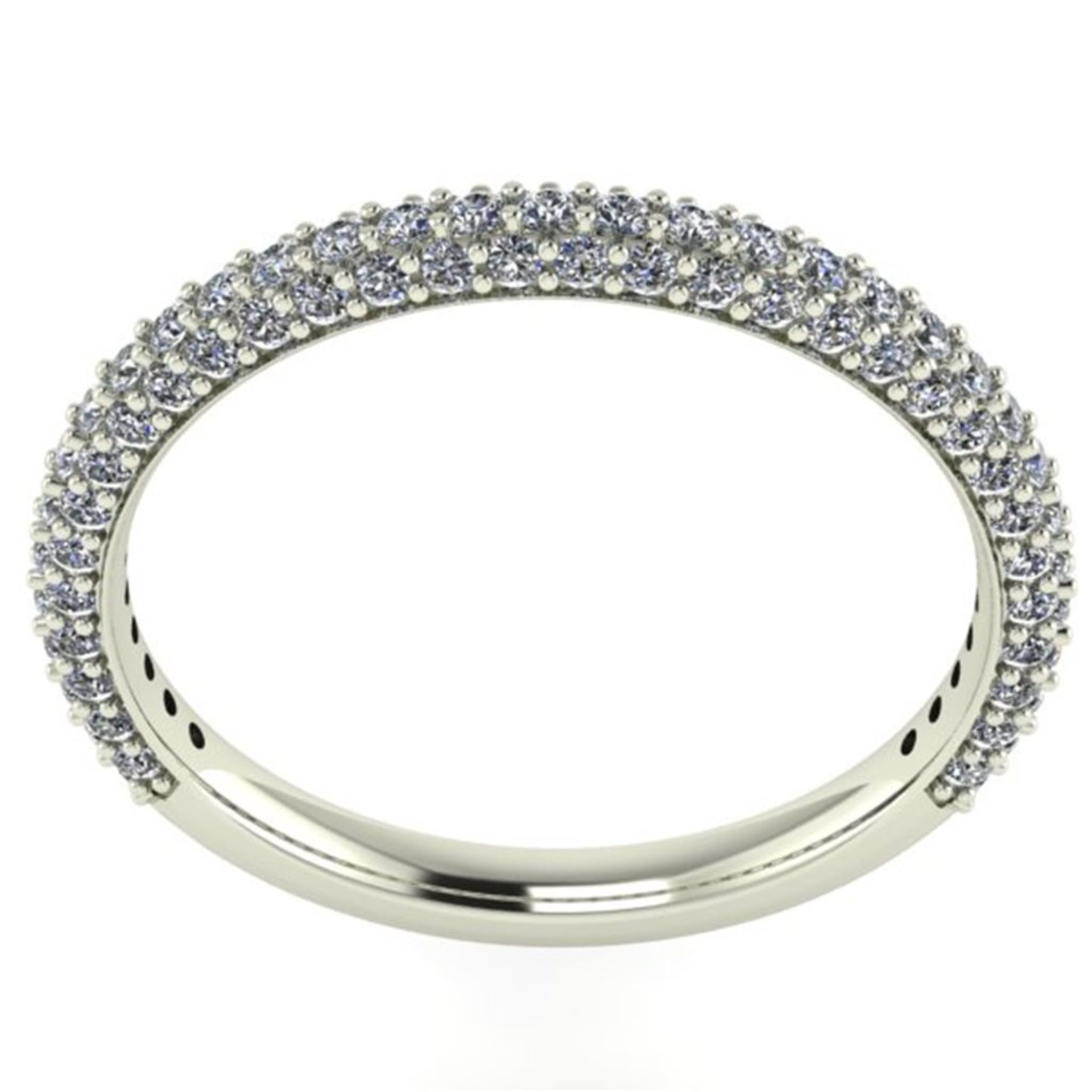 14 K / 585 White Gold 3 Row Half Eternity Diamond Ring - Image 3 of 4