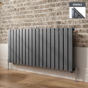 (AA2) 600x1380mm Anthracite Single Flat Panel Horizontal Radiator. RRP £389.99. Made from high grade