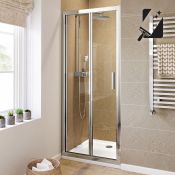 (AZ128) 800mm - 6mm - Elements EasyClean Bifold Shower Door. RRP £299.99. 6mm Safety Glass -