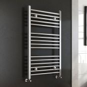 (T156) 1000x600mm - 25mm Tubes - Chrome Heated Straight Rail Ladder Towel Radiator. This premium