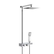 (AZ141) Square Exposed Thermostatic Shower Shelf, Kit & Large Head. RRP £349.99. Style meets