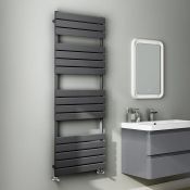 (AZ15) 1600x600mm Anthracite Flat Panel Ladder Towel Radiator. RRP £349.99. Made with low carbon