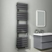 (AZ9)1600x450mm Anthracite Flat Panel Ladder Towel Radiator. RRP £424.99. Made with low carbon