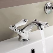 (AZ46) Regal Chrome Traditional Basin Sink Lever Mixer Tap Chrome Plated Solid Brass Mixer cartridge