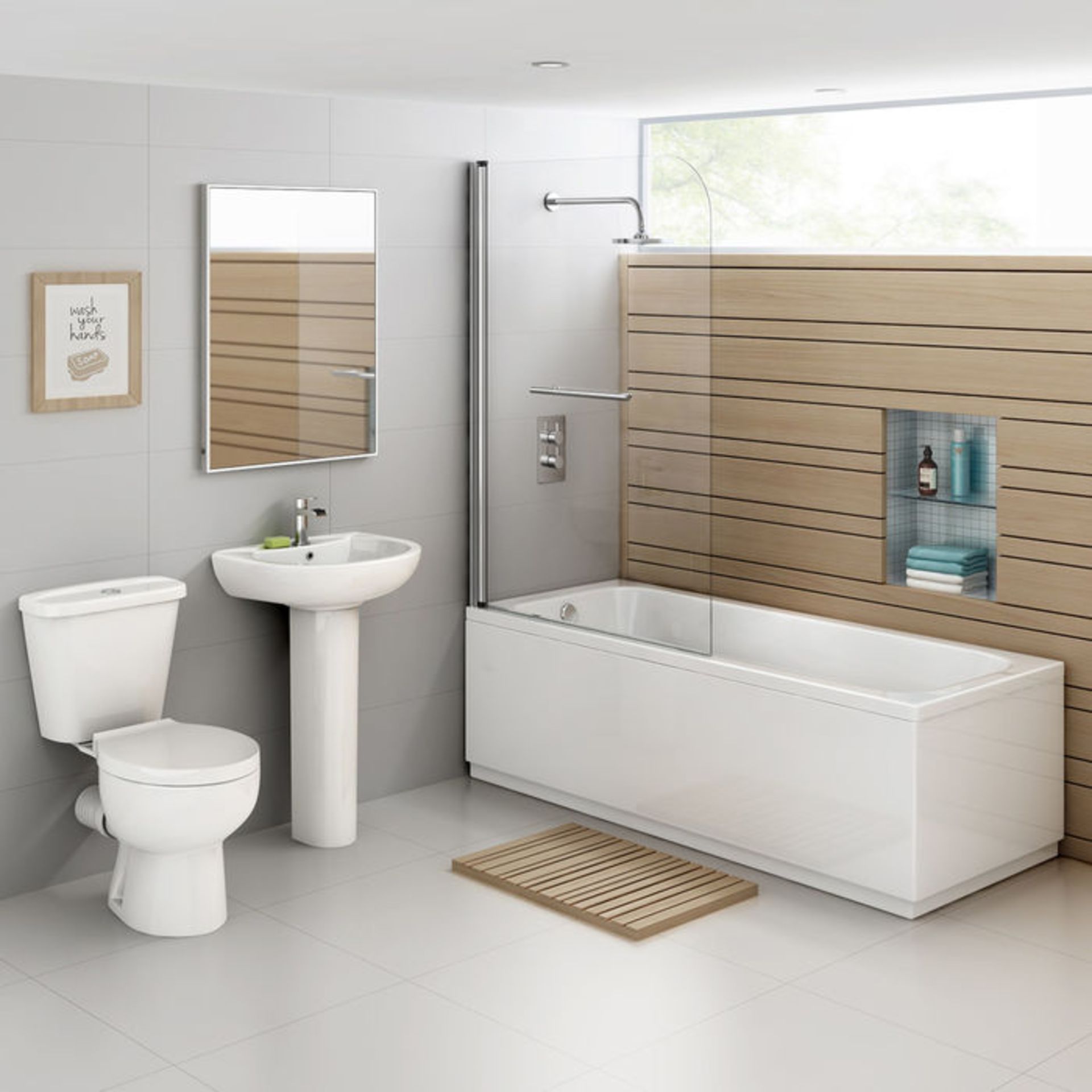 (AZ71) 1000mm - 4mm - Straight Bath Screen & Towel Rail. RRP £174.99. A great addition to your - Image 3 of 3