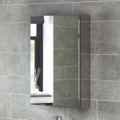 (S179) 600x400mm Liberty Stainless Steel Single Door Mirror Cabinet. RRP £199.99. Made from high-