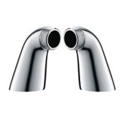 (S28) Two Deck Mounted Tap Pillars Chrome Plated Solid Brass 80mm tall tap pillars Bathroom