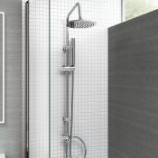 (K141) 200mm Round Head, Riser Rail & Handheld Kit. Quality stainless steel shower head with Easy