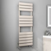 (U127) 1200x450mm Latte Flat Panel Ladder Towel Radiator. Made from high quality low carbon steel
