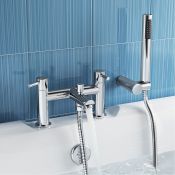 (M18) Gladstone II Bath Mixer Shower Tap with Hand Held. Chrome plated solid brass 1/4 turn solid