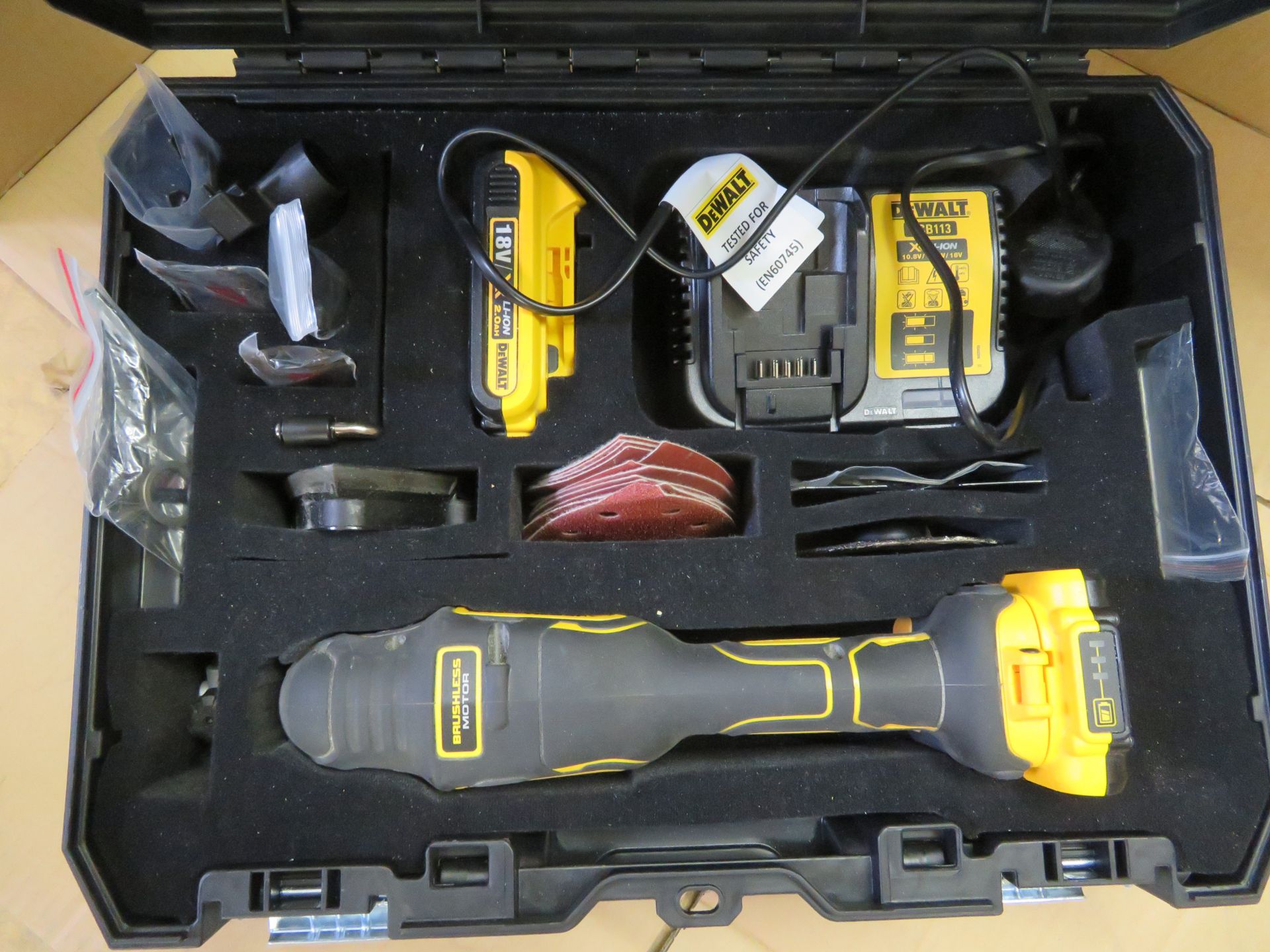 (A2) Dewalt Dcs355D2 18V Brushless Multi Tool With 2X 2.0Ah Li-Ion Batteries + Accessories -