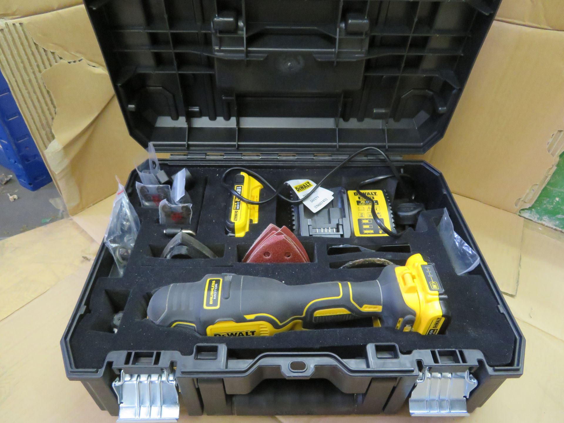 (A2) Dewalt Dcs355D2 18V Brushless Multi Tool With 2X 2.0Ah Li-Ion Batteries + Accessories - - Image 2 of 3