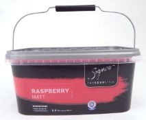No Reserve: Approx 50 x 2.5L Matt paint - Raspberry