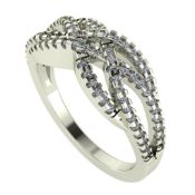 14 K / 585 White Gold Diamond Ring