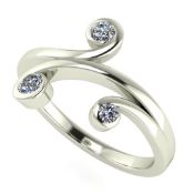 14 K / 585 White Gold Diamond Ring