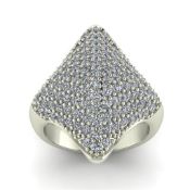 14 K / 585 White Gold Diamond Ring