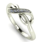 14 K/ 585 White Gold Diamond Ring