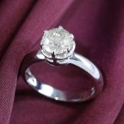 14 K / 585 White Gold IGI Certified Solitaire Diamond Ring