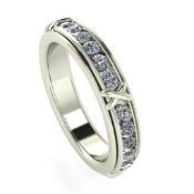 14 K / 585 White Gold Diamond Ring