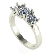 14 K / 585 White Gold Diamond Ring