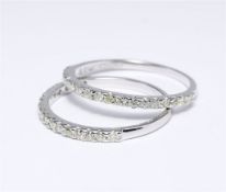 14 K / 585 White Gold Set of 2 Diamond Rings Made for each other