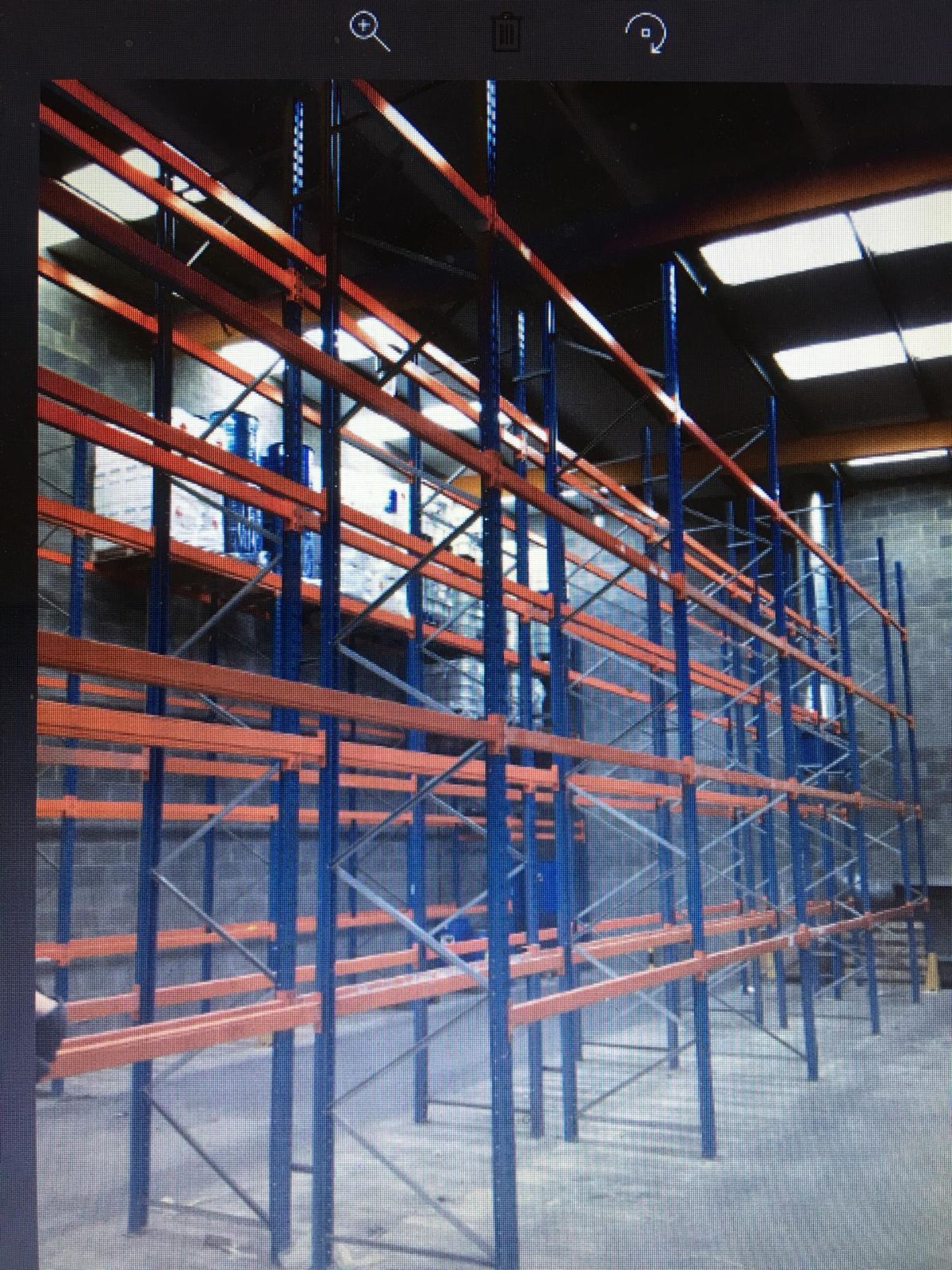 10 bays of strong lock pallet racking - consisting of 11 uprights at 6m high & 60 cross beams at 2.