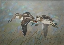Ralston Gudgeon RSW (1910 – 1984) Watercolour Snipe in flight