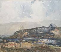 James Brown Gibson Scottish 1880-1961 watercolour Lochardine Quarry