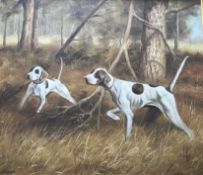 J F Sinclair Oil painting Dog study Pointers in the forest