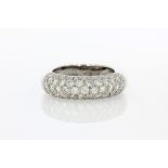 18ct white gold diamond pave ring